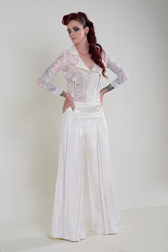 Ellen linen bridal pant by Damsel White Label
