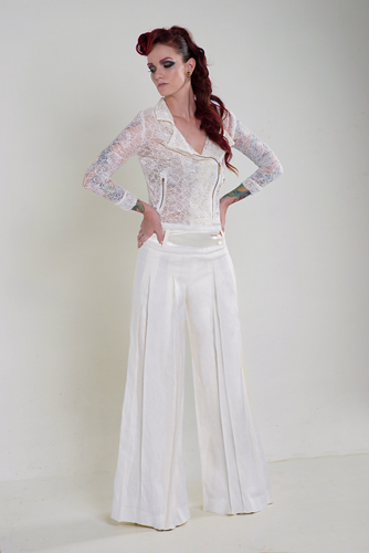 Ellen linen bridal pant by Damsel White Label